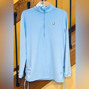Magnolia Lane Tech Masters Light Blue 1/4 Zip Cinch Sides SZ. Med. Women’s